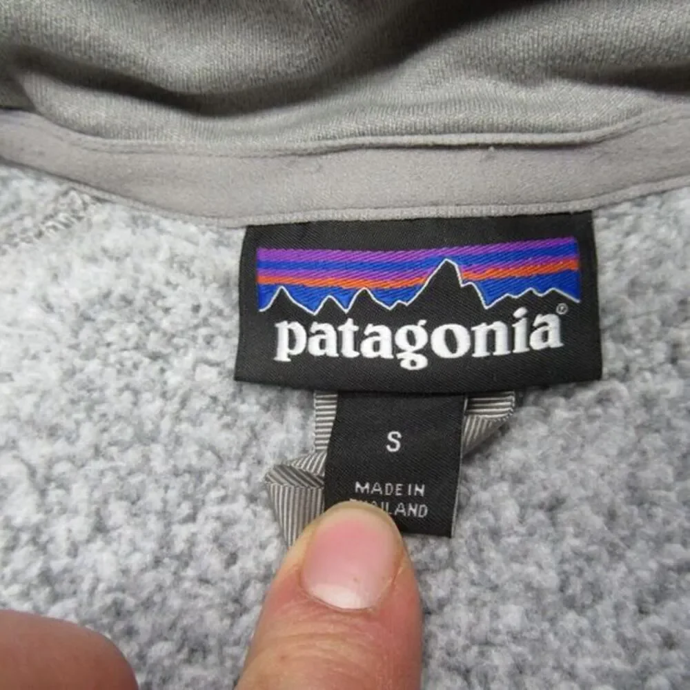 Patagonia Better Sweater Womens Small Gray Knitted Fleece 1/4 Zip‎ Pullover Logo